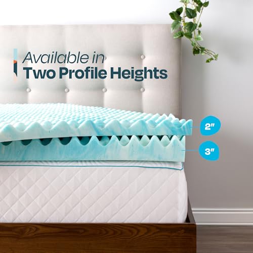 Linenspa 3 Inch Gel Memory Foam Mattress Topper – Egg Crate Style, Reversible for two feels – Promotes Airflow & Relieves Pressure Points – Queen by Linenspa - Image 5