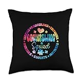 Groovy Counseling Squad Appreciation Week Back to School Throw Pillow