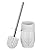 Creative Scents Bathroom Toilet Brush Set - Vintage White Collection, Good Grip Toilet Bowl Cleaner Brush and Holder, Decorative Design Compact Bowl Scrubber (White)
