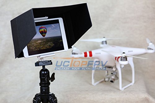 SummitLink 7 Inch Tablet iPad mini Sun Hood Sun Shade Black With Tripod Mount Compatible With DJI Phantom 4 Phantom 3 Professional Advanced DJI Inspire 1 DJI Phantom 2 Vision+ FC40 Transmitter Mount