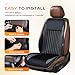 Coverado Winter Car Seat Cushion, Comfort Fuzzy&Leather Car Seat Protectors, No Slip Front Seat Cover Universal Fit Most Cars, SUV, Trucks 1PCS (Black)