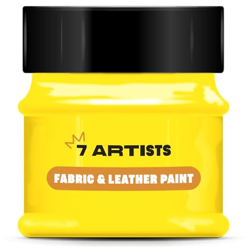 7 Artists Pintura Textil Amarillo 50 ml Pintura para Tela | Pintura para Cuero