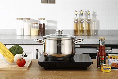 Stock Pot With Lids,Derui Creation 5 Quart Food Grade Sus 304 Stainless Steel Stockpots For Cooking Dishwasher Safe Soup Pots(24Cm) #TOP1