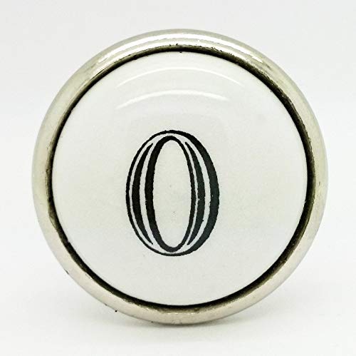 G Decor Letter White Monograms Ceramic Door Knobs (O)