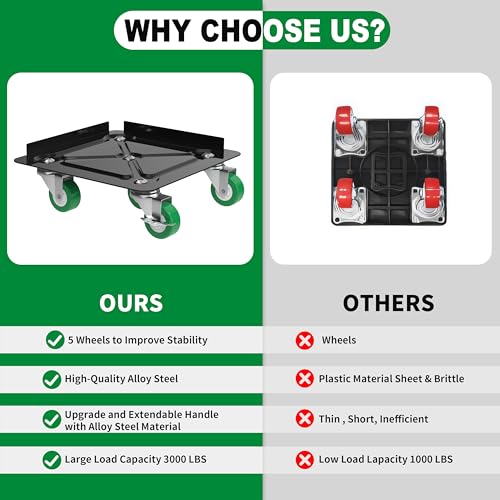 Nest Easy 01 Heavy Duty Furniture Dolly 360° Rotating 5 Wheels thumb #3