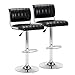 IntimaTe WM Heart Lot de 2 Tabourets de Bar Réglable Socle et Repose-Pieds Chromés Noir