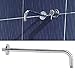 Pwshymi 16 inch Extra Long Stainless Steel Shower Arm Rain Replacement, Chrome Finish, Wall Mount Shower Arm, No Tools Installation, for Rain Fixed
