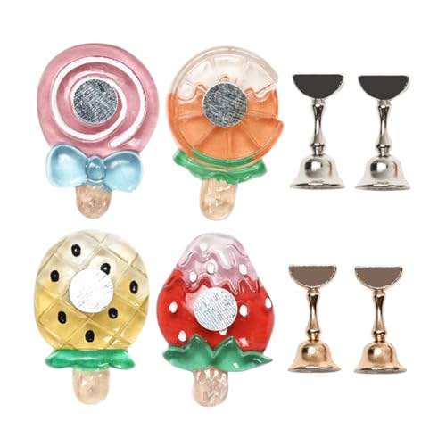 Mikinona 4pcs Nail Stand for Press Painting Magnetic Nail Holder Acrylic Nail Accessories Professional Nail Art Practice Stand