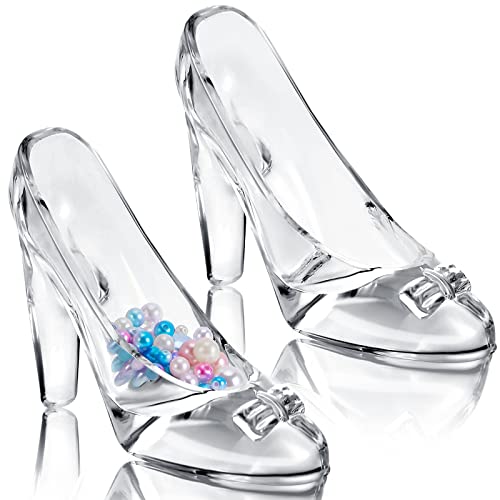 Suclain 2 Pcs Glass Slipper Crystal Heels Ornaments