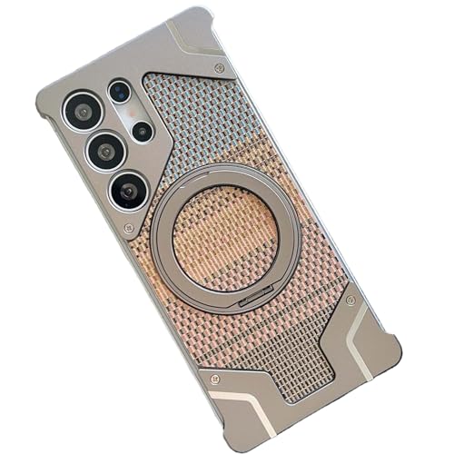Coque aluminium Samsung S25 Ultra avec support rotatif en titane haut de gamme