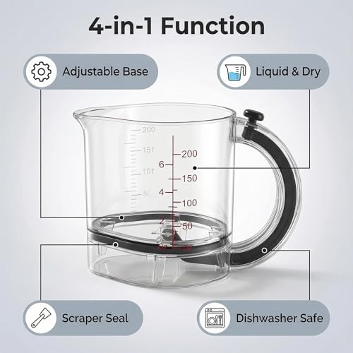 Vaso medidor ajustable de plástico 8.45 onzas miniatura 2