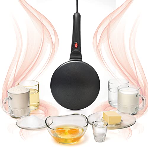 Moss & Stone Electric Crepe Maker With Auto Power Off, Portable Crepe Maker & Non-Stick Dipping Plate, On/Off Switch, Nonstick Coating & Automatic Temperature Control, Pan Apo #TOP3