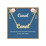 Ldurian Custom Name Necklace, Carol Name Plate Pendant Necklace Pre Gifts, Charm Necklaces Jewelry for Birthday Anniversary