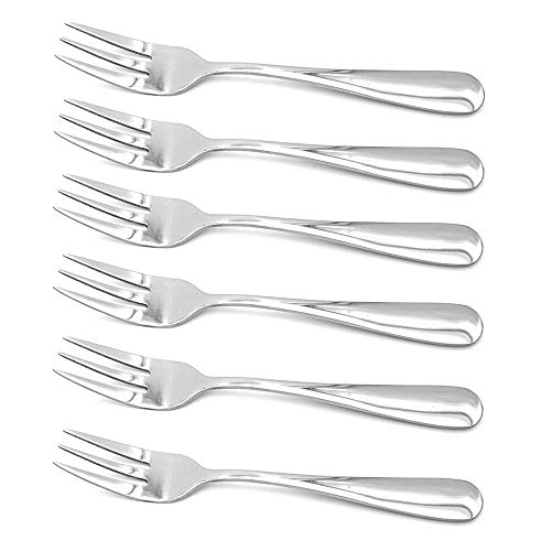 YFOX 6 Morceaux de Fourchette en Acier Inoxydable pour Dessert à Fruits et gâteaux,va au Lave-Vaisselle Cover
