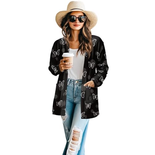 Image of Cardigan for Women Long Sweater Open Front Sweaters Fashion Lightweight Cardigans with Pockets