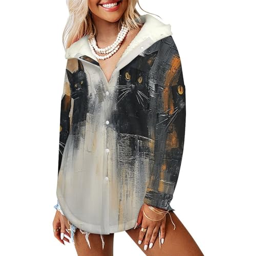 Manteaux mi-longue à bouton pour les promenades d'hiver en sweat à capuche