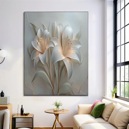 Póster de lirio en lienzo de 80x120cm para decoración de pared de salón moderno