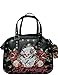 ED HARDY Black Rhinestone Love Kills Slowly Studded Satchel Handbag