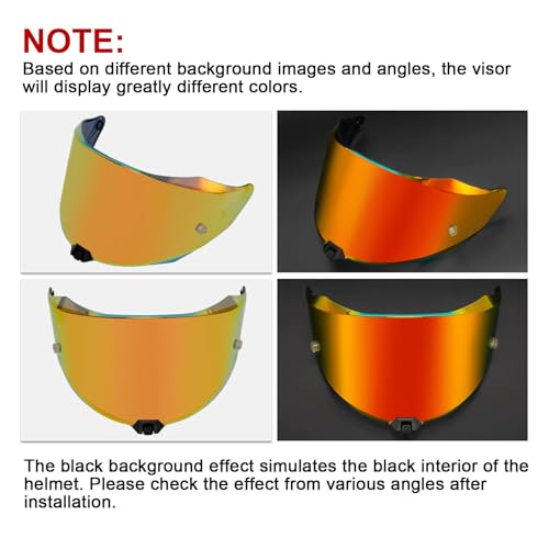 Image of PSLER Shatterproof Motorcycle Helmet Visor for KYT R2R,Deep Red