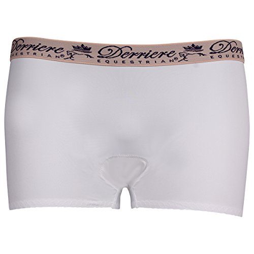 Derriere Equestrian Womens Bonded Padded Shorty White Derriere Womens Shorty Size - XS/S