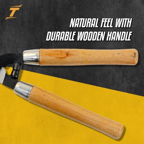 Image of TOMAHAWK 21 inch Hedge Shears - For Trimming Plants, Trees & Hedges | High-Carbon Steel Blades With Teflon Coating | Wooden Handle, Large Scissors for Shaping & Pruning