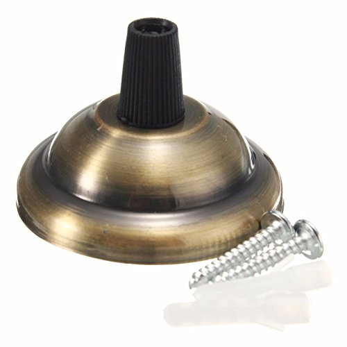 Generic 10pcs Lamp Base Retro Vintage Antique Ceiling Plate Lamp Holder Electroplating Iron E27 Light Accessory for Home Deco - (Color: Antique brass)