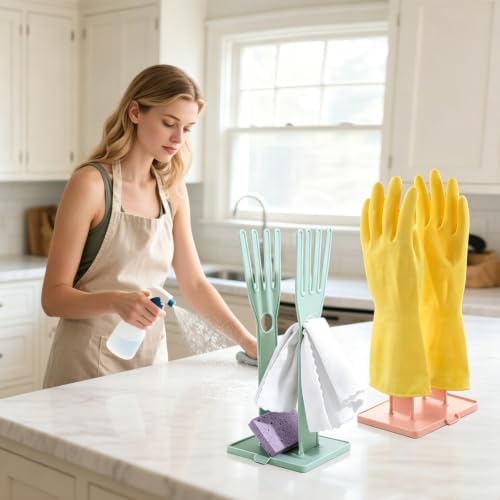 Zoyiancy 2 PCS Glove Holder Stand, Glove Drying Dryer Rack with 4 Pcs Clips — 사진 6