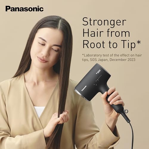 Panasonic EH-NA0J-N895 Hairdryer with Diffuser, Nanoe Moisture+ and Mineral Technology, Intelligent Heat Sensing, Styling Nozzle, Hot & Cold Alternating Mode, Black & Champagne Gold - Image 3