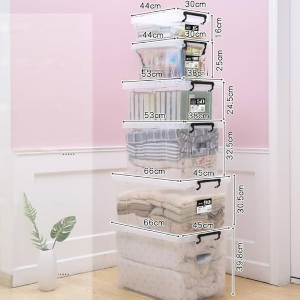 Amazon｜衣類やおもちゃの収納に 適な大型透明プラスチックボックス