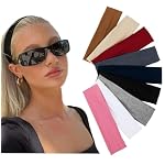 Multicolor Soft Fabric Headbands for Women – Elastic Non-Slip Head Bands, Fashion School Hair Accessories, 9 Pack