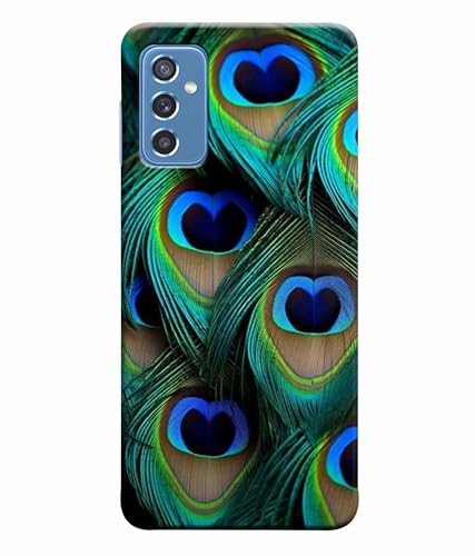 Image of Printed Hard Back Case Cover & Compatible for Samsung Galaxy M52 5G | Peacock Feather (Multicolor) - D1184