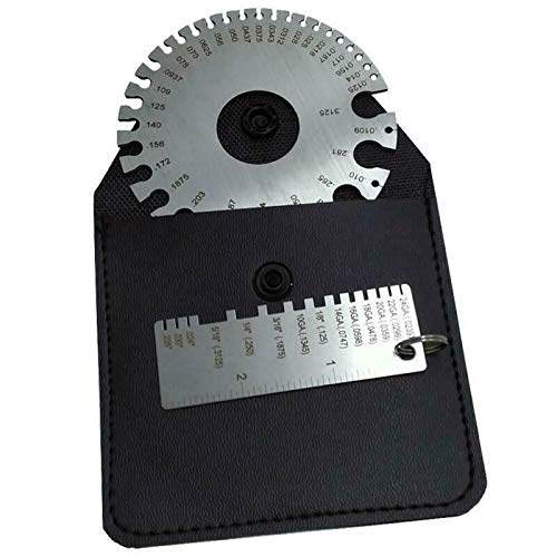 Zeedix 2 Pcs Stainless Steel Metal Sheets Welding Thickness Gauge- Wire Gauge Measurement Tool, Standard Dual-Sided Round Wire Cable Sheet Gage And Wire Welding Material Thickness Gauge #TOP6