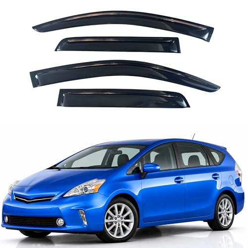 Image of IG Window Visors Fit for 2012-2017 Toyota Prius V, Out-Channel Rain Guards Vent Wind Deflectors 4PC, Car Accessories for 12-17 Prius V (Prius V Model Only)