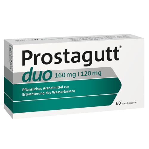 Prostagutt duo 160 mg | 120 mg Weichkapseln Pflanzliches Arzneimittel zur Verringerung des Harndrangs bei gutartiger Prostatavergrößerung 60 Weichkapseln