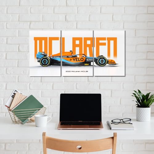 Image of Good Hope MCLAREN Formula 1 Car Poster, 3 Car Split 9x12 Inch Set for Room, A4 Size F1 Poster Wall Art for Home, Office, Living Room, Bedroom, wall decor Item Gift For Boys