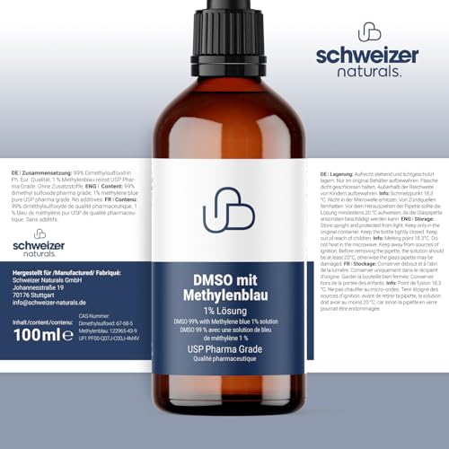 DMSO Spray mit Methylenblau Lösung 1% von Schweizer Naturals