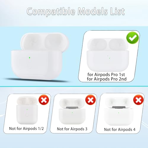 Image of OLEBAND Replacement for Airpods Pro 2&1 Charging Case:Easy to Pair Air pods Pro Earbuds with Pairing Button,Support Both Wired and Wireless Charging,for iPods Pro 1st /2nd Gen 1 Year Warranty(White)