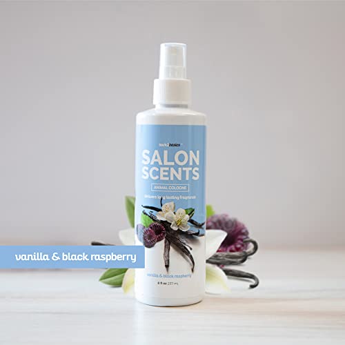 Bark2Basics Salon Scents Pet Grooming Cologne - 8 Oz, Natural Professional Groomer Perfume For Dogs And Cats, Long Lasting, Deodorizing, (Vanilla Black Raspberry) #TOP3