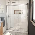 DreamLine Duet Plus 56-60 in. W x 72 in. H Semi-Frameless Bypass Sliding Shower Door Chrome