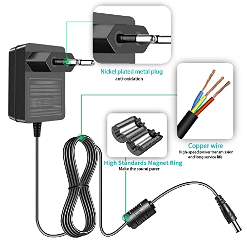 12V 2A Netzteil für Yamaha Keyboard AC Power Adapter für PA-130a PA-130b PA-150b P45 PA-3b PA-3c PA-5d PSR-210 PSR-78 P125 E373 EZ-220 EZ-300 Electronic Piano Power Cord.