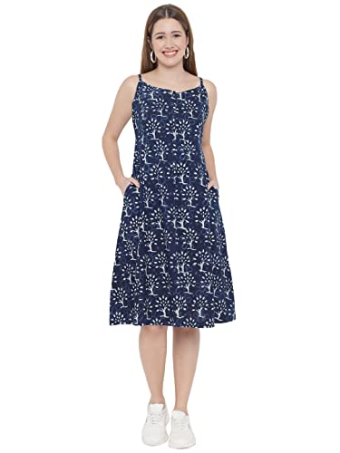 Indietoga Women's Hand Block Printed Sustainable Pure Cotton Dres...