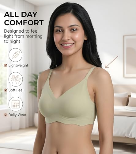 Image of DClub Wireless Bras for Women No Underwire Seamless Push Up Full Coverage Everyday Bra Comfortable Supportive Tshirt Bralette