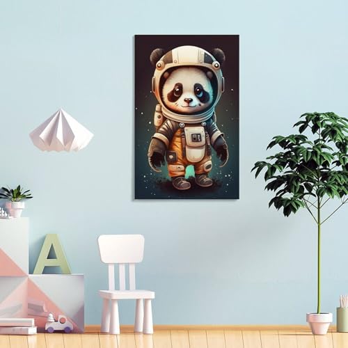 Impression artistique d'astronaute panda, affiche haut de gamme