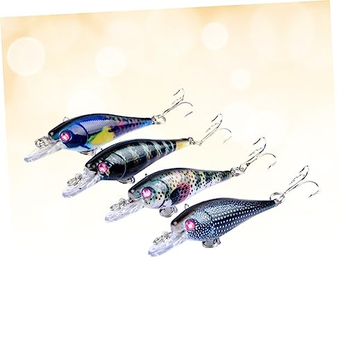 CORHAD 4 Peças Iscas De Pesca Para Iscas De Pesca De Robalo Iscas De Pesca Realistas Iscas Biônicas