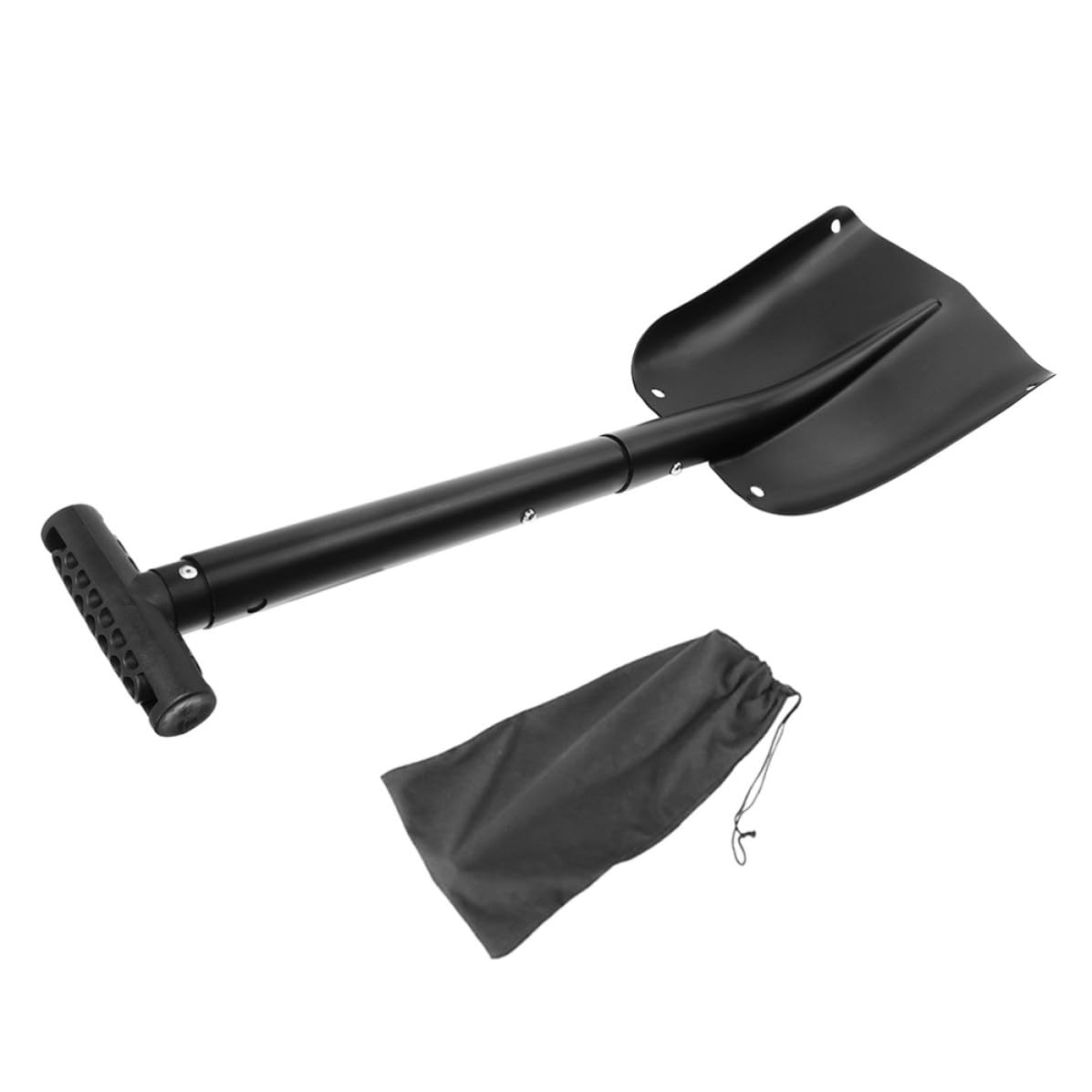 SEWACC Pala para Coche Desmontable Retráctil de Aluminio para Nieve y Hielo | Uso Invernal para Automóvil, Diseño Ligero y Negro, Herramienta Plegable para Limpieza