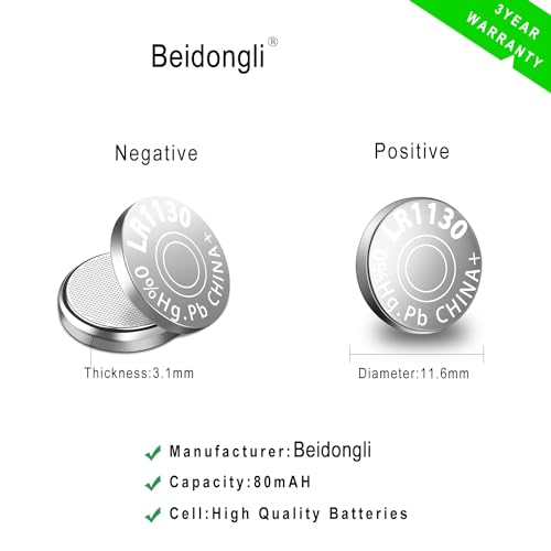 lot de 80 piles bouton lr1130 ag10 1131 189 1,5 v lr54