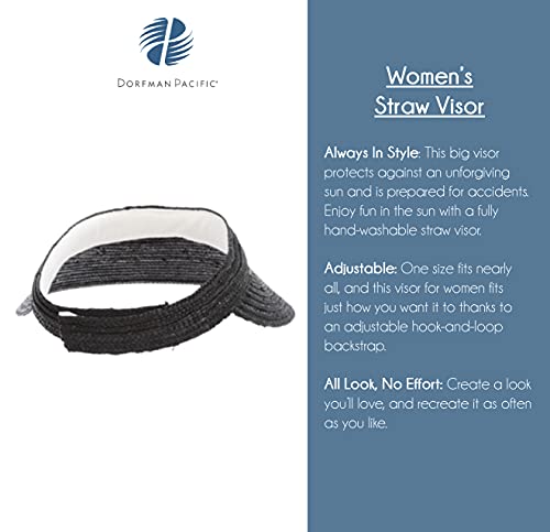 Scala Womens Sewn Braid Visor, Black, One Size #TOP4