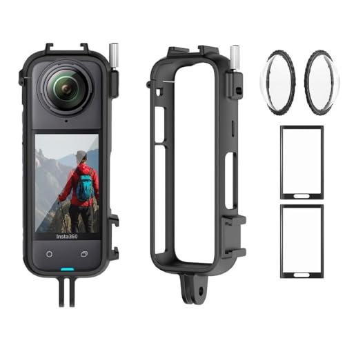 Image of Action Pro Protective Frame Case with Screen Protector and Lens Guard Cap Compatible with Insta360 X4 Action Camera Accessories Kit