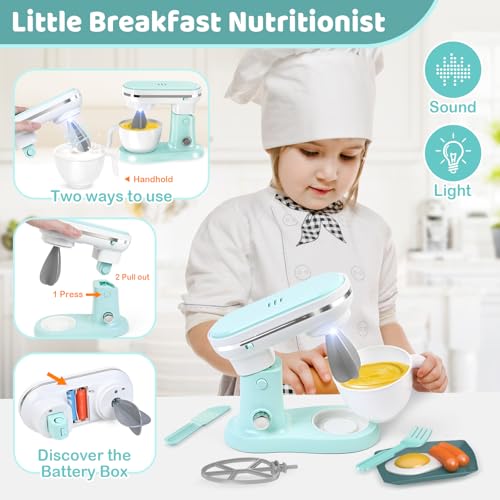 Shemira SH-24U-4PXJD Pretend Play Kitchen Appliances Toy Sets With Coffee Maker, Blender, Mixer, Toaster, Kids Kitchen Playset thumb #3