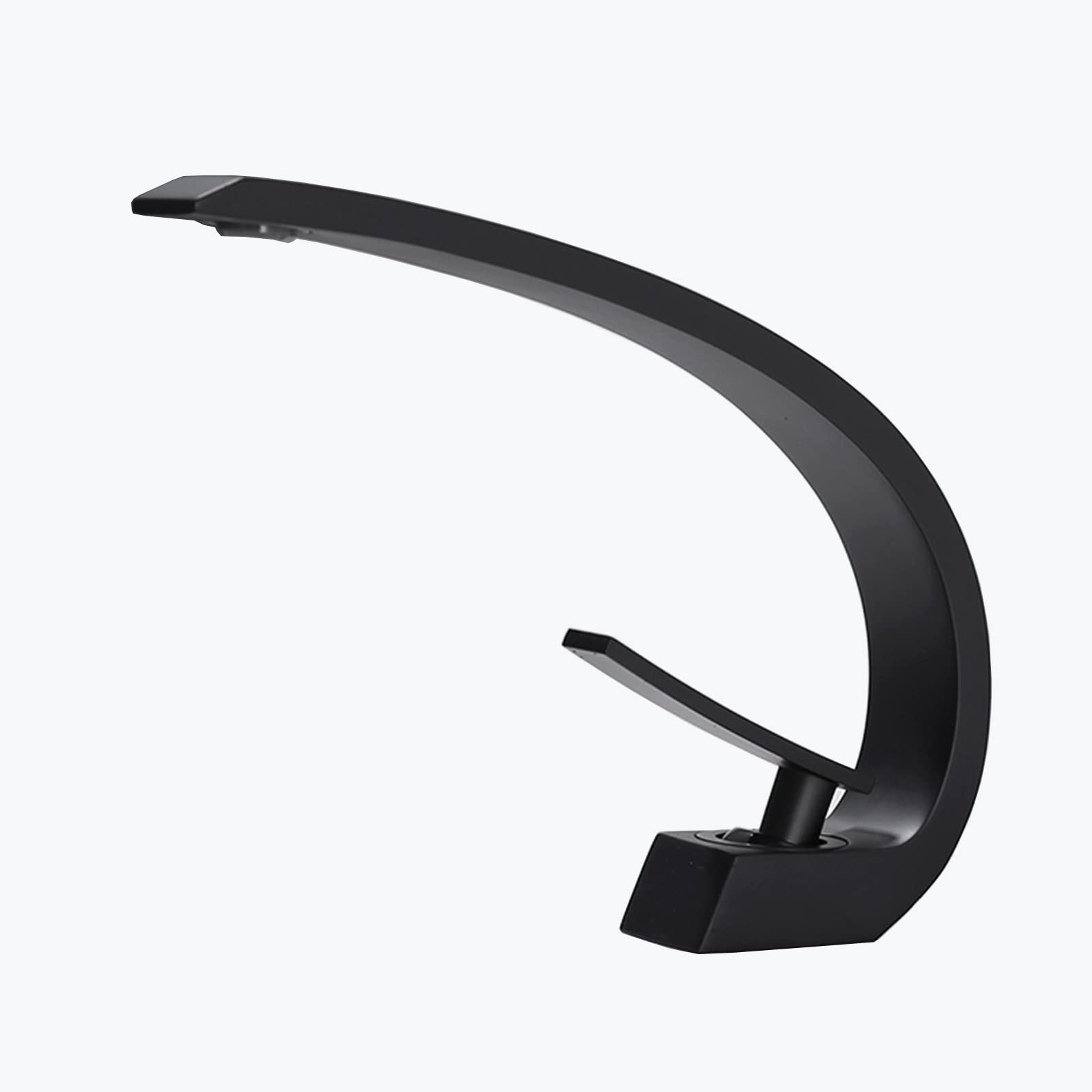 Robinet de salle de bain noir haut monotrou en laiton mat pour lavabo moderne